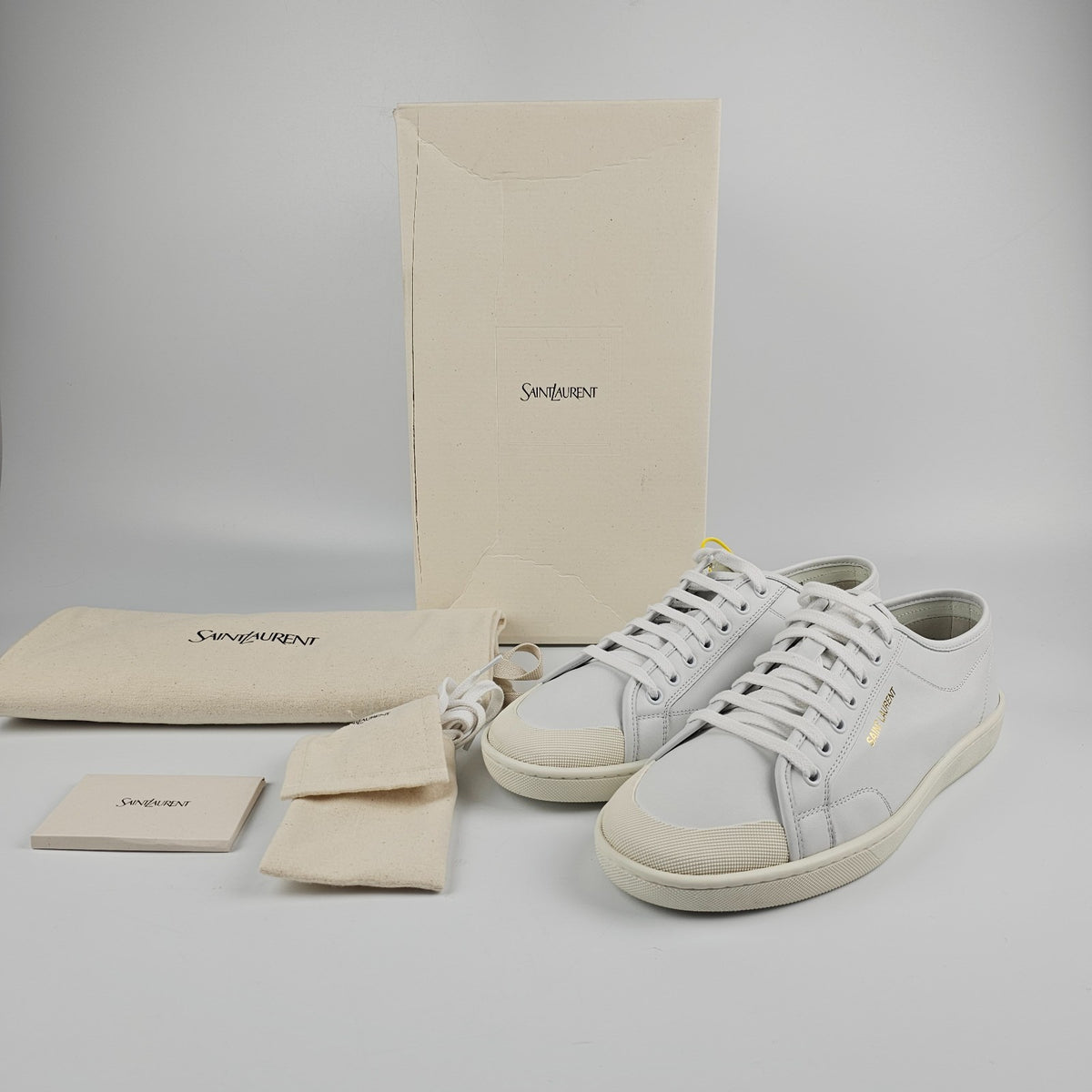 SAINT LAURENT Gym Blanc Optique Sneakers New Size 43.5 US 10.5