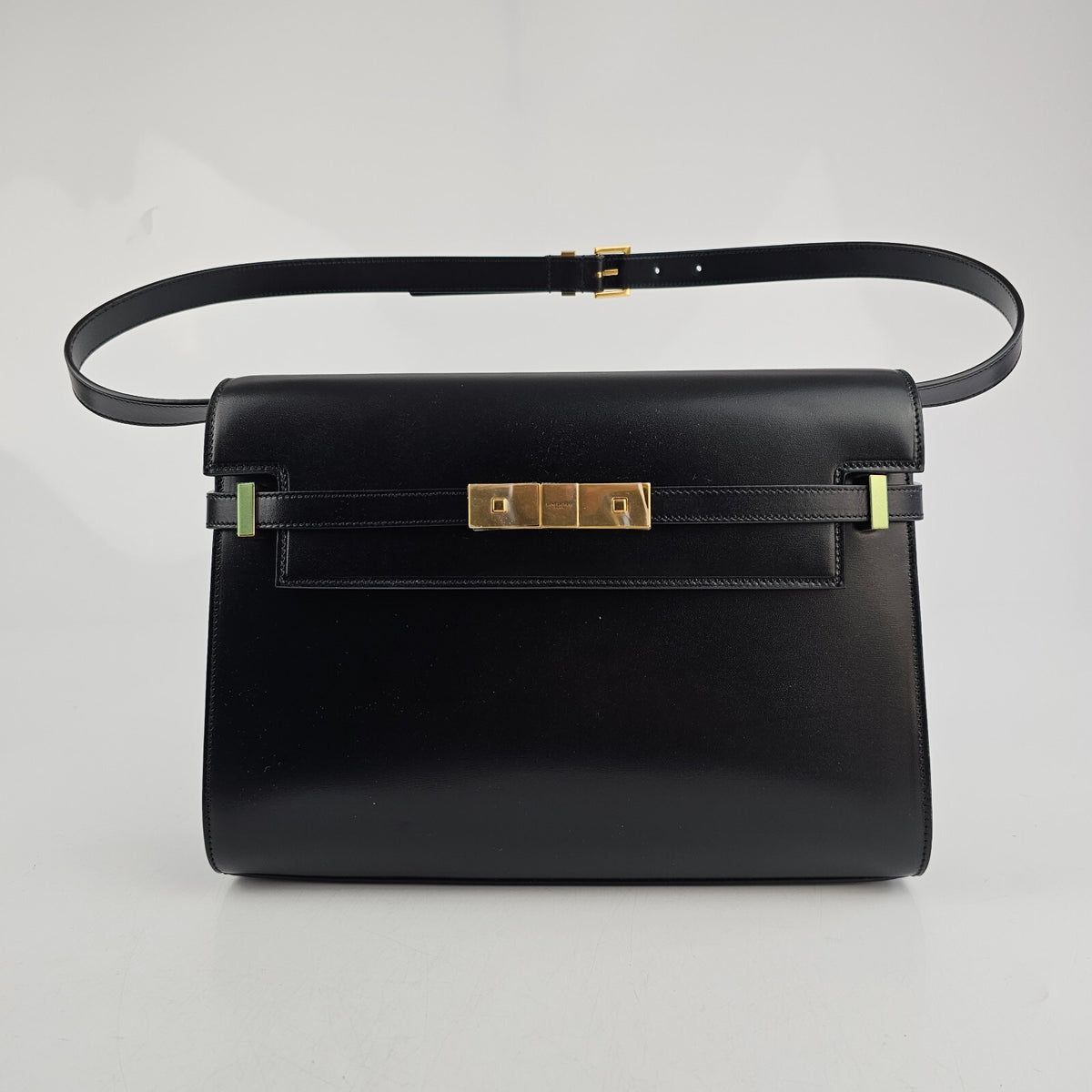Saint Laurent Manhattan Box Medium $3400 Black Leather Shoulder Bag New