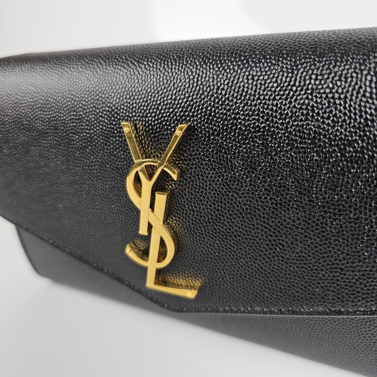 SAINT LAURENT Uptown $1550 Black Leather Chain Wallet Bag New
