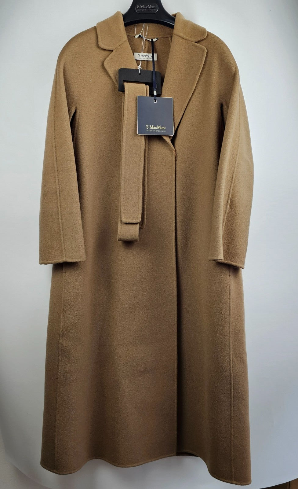 MAX MARA Esturia Belted Brown Wool Long Coat New & Authentic