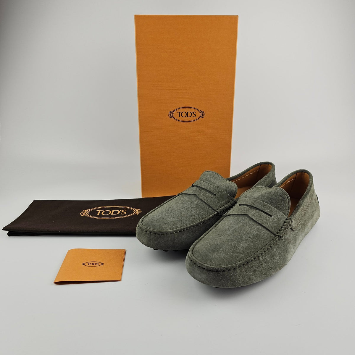 TOD's Gommino Gray Suede Loafers New & Authentic