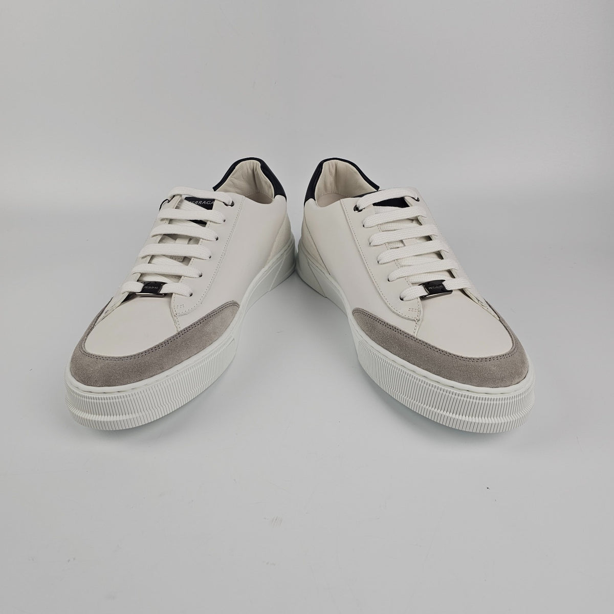FERRAGAMO Alaska White/Black Sneakers New & Authentic