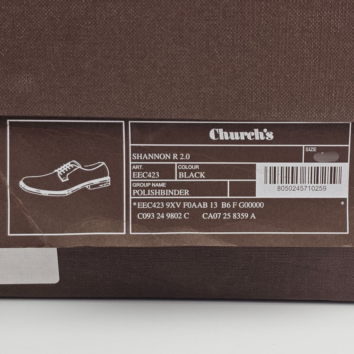 Church's Shannon Black Leather Derby Shoes New/Authentic