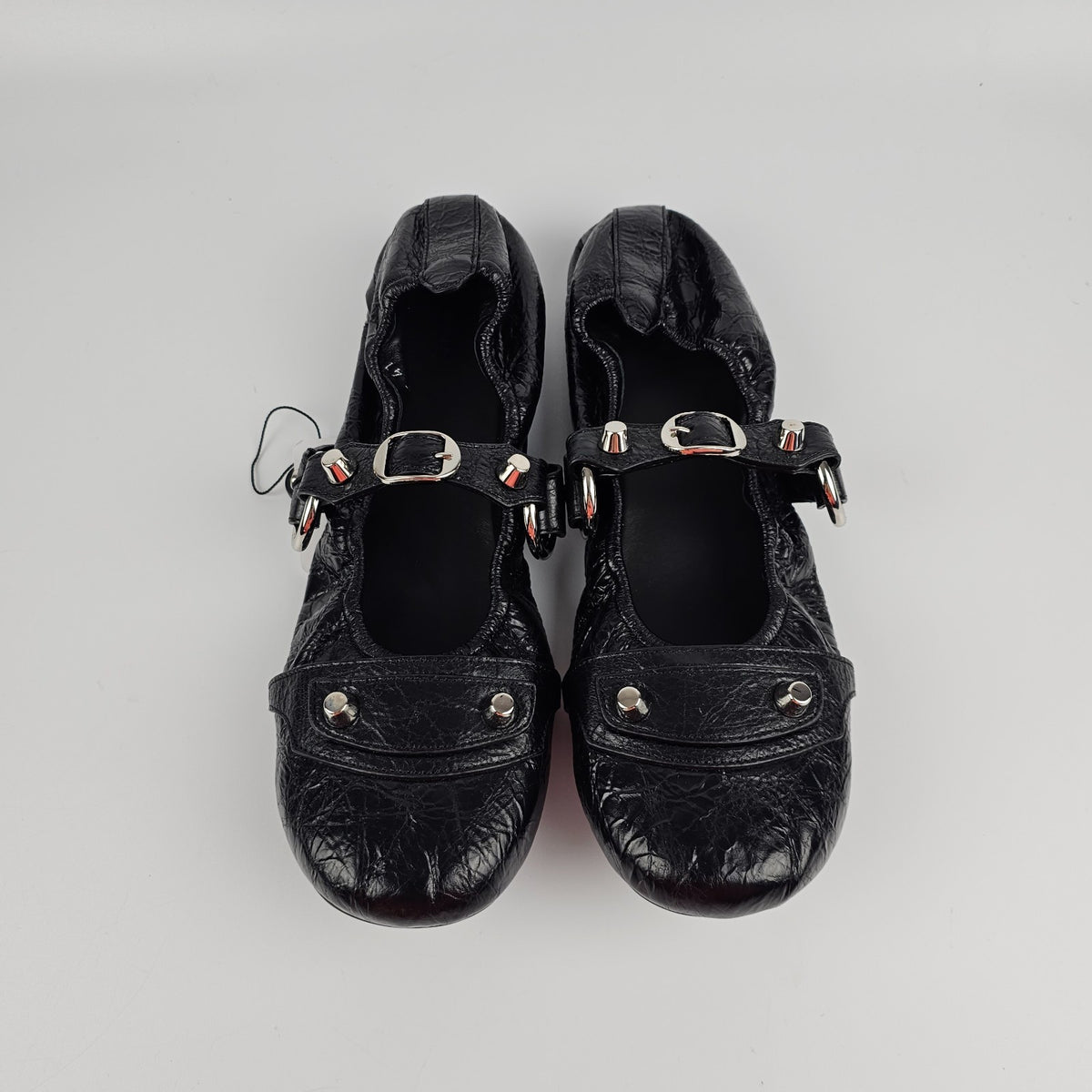 BALENCIAGA City $950 Black Leather Ballerinas New & Authentic