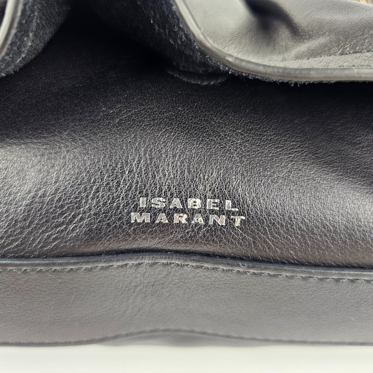 Isabel Marant Bolton Black Leather Shoulder Bag New And Authentic