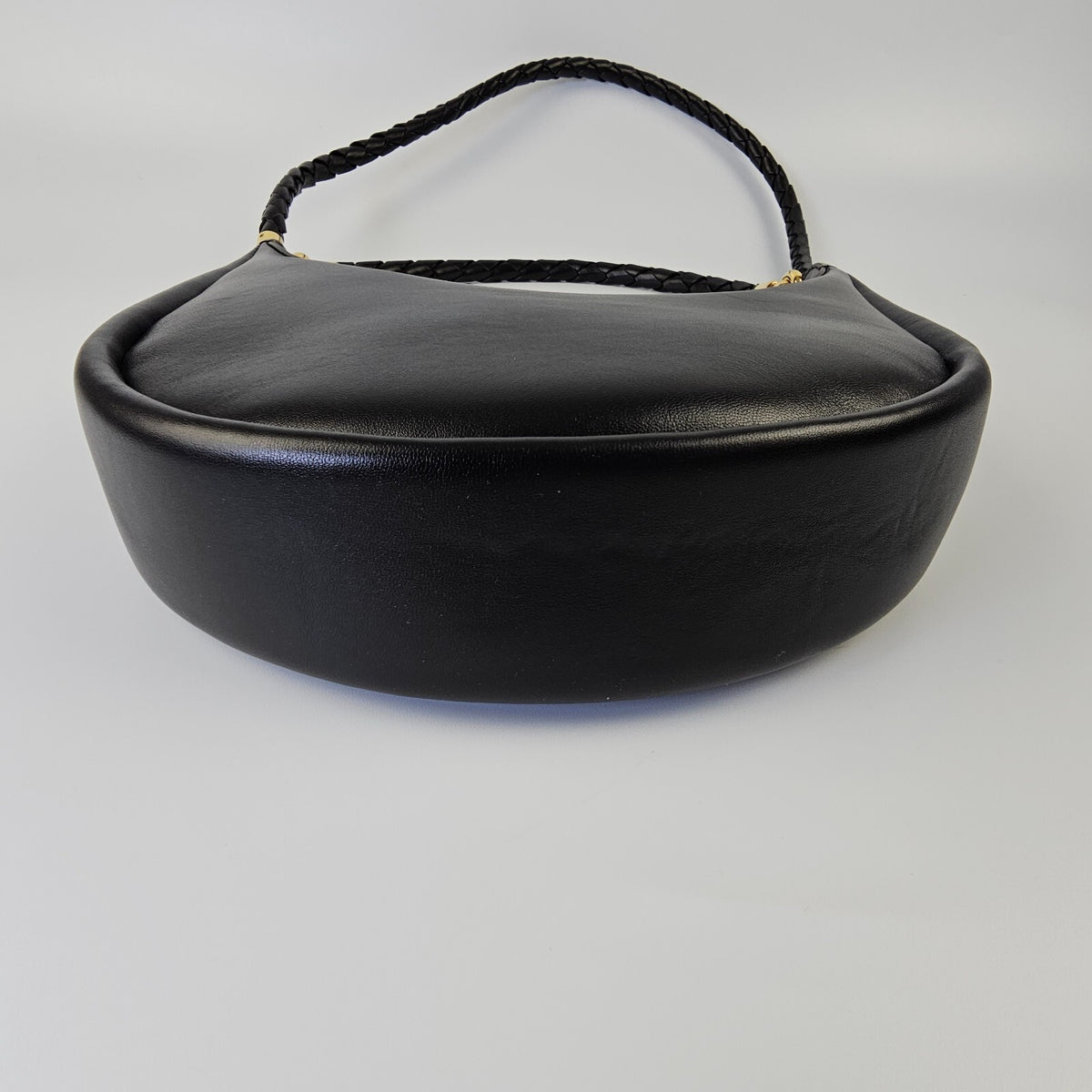 Bottega Veneta Hula Hoop $2950 Black Smooth Leather Shoulder Bag New/Authentic