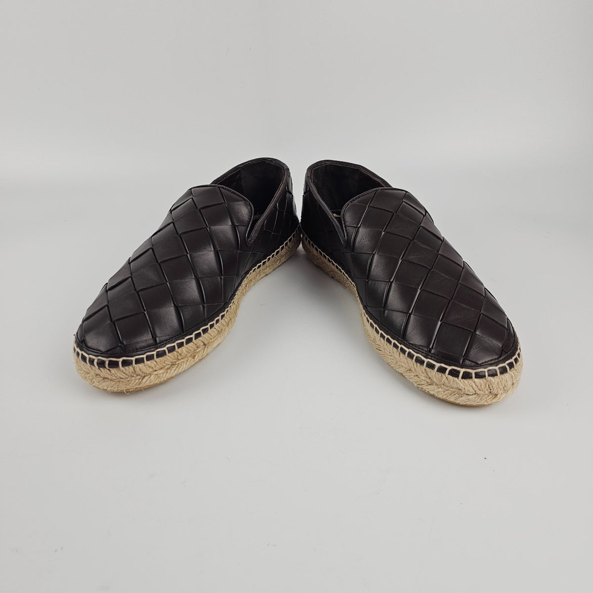 BOTTEGA VENETA Jack Intrecciato Dark Brown Espadrillas Flats New & Authentic