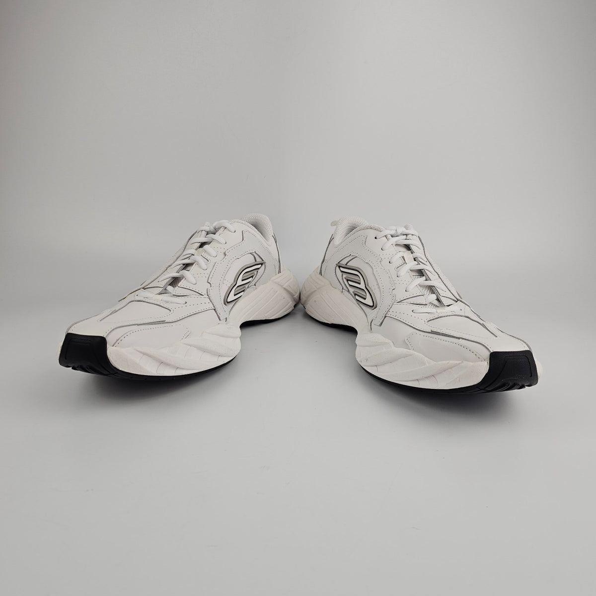 BALENCIAGA Monday Shoe $995 Men's White/Black/Gray Sneakers New & Authentic