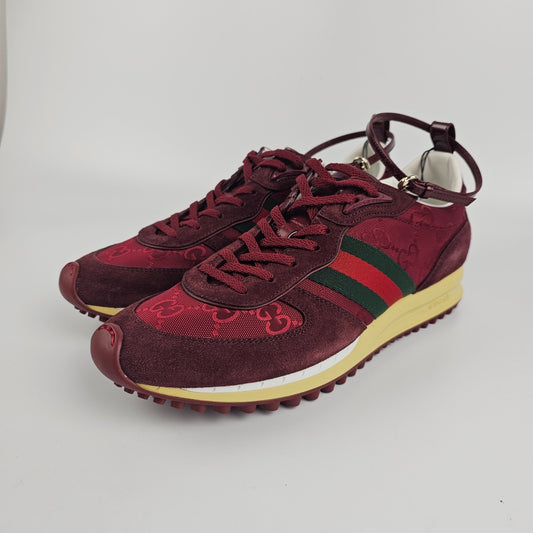 GUCCI Re-Motion Women's Rosso Ancora Red GG Nylon Sneakers New & Authentic