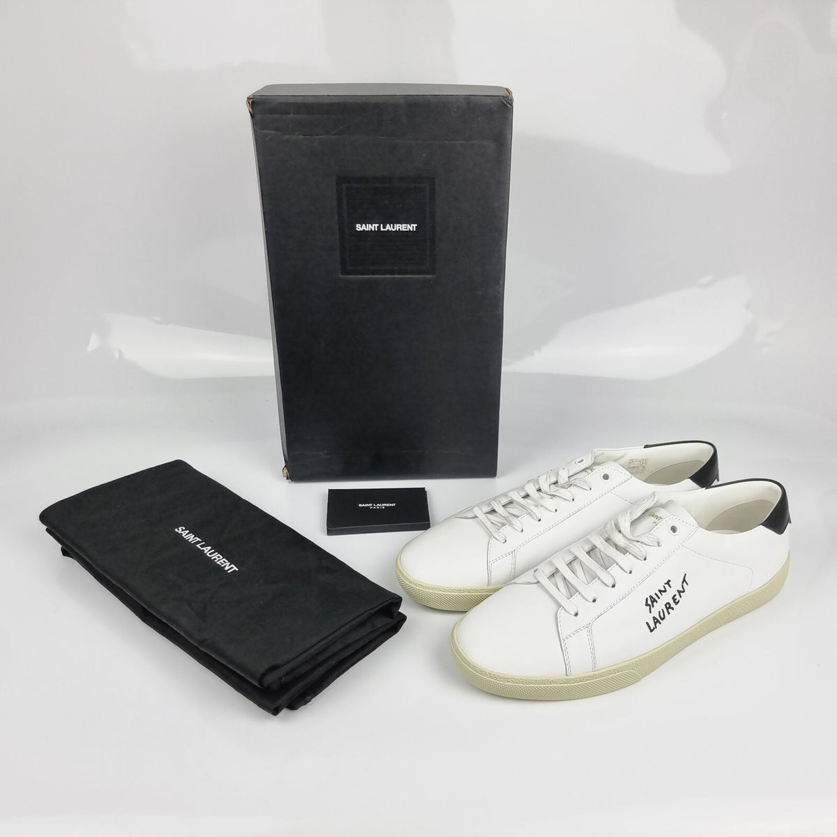 SAINT LAURENT Court White Low Top Sneakers New