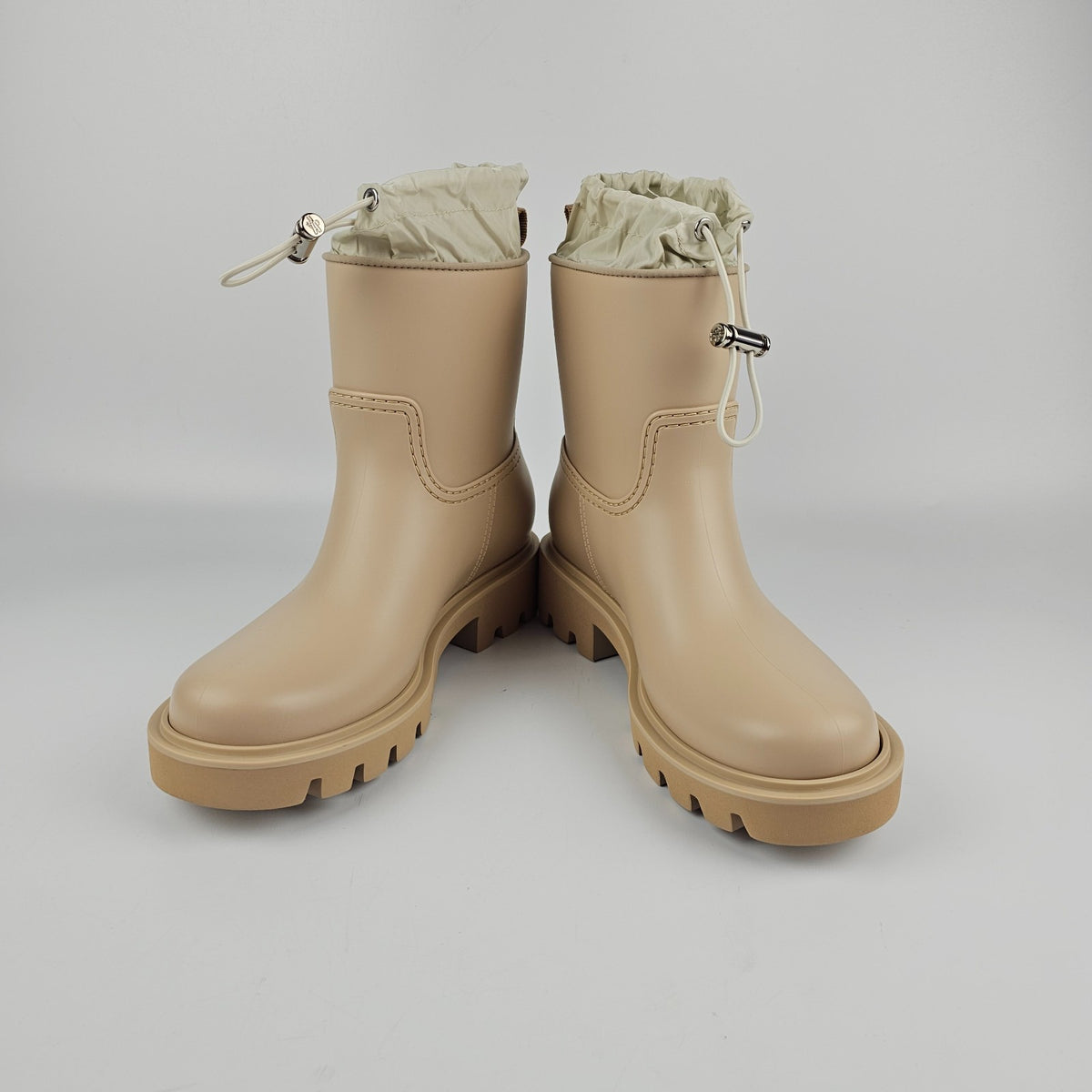 MONCLER Kickstream Beige Rain Boots New