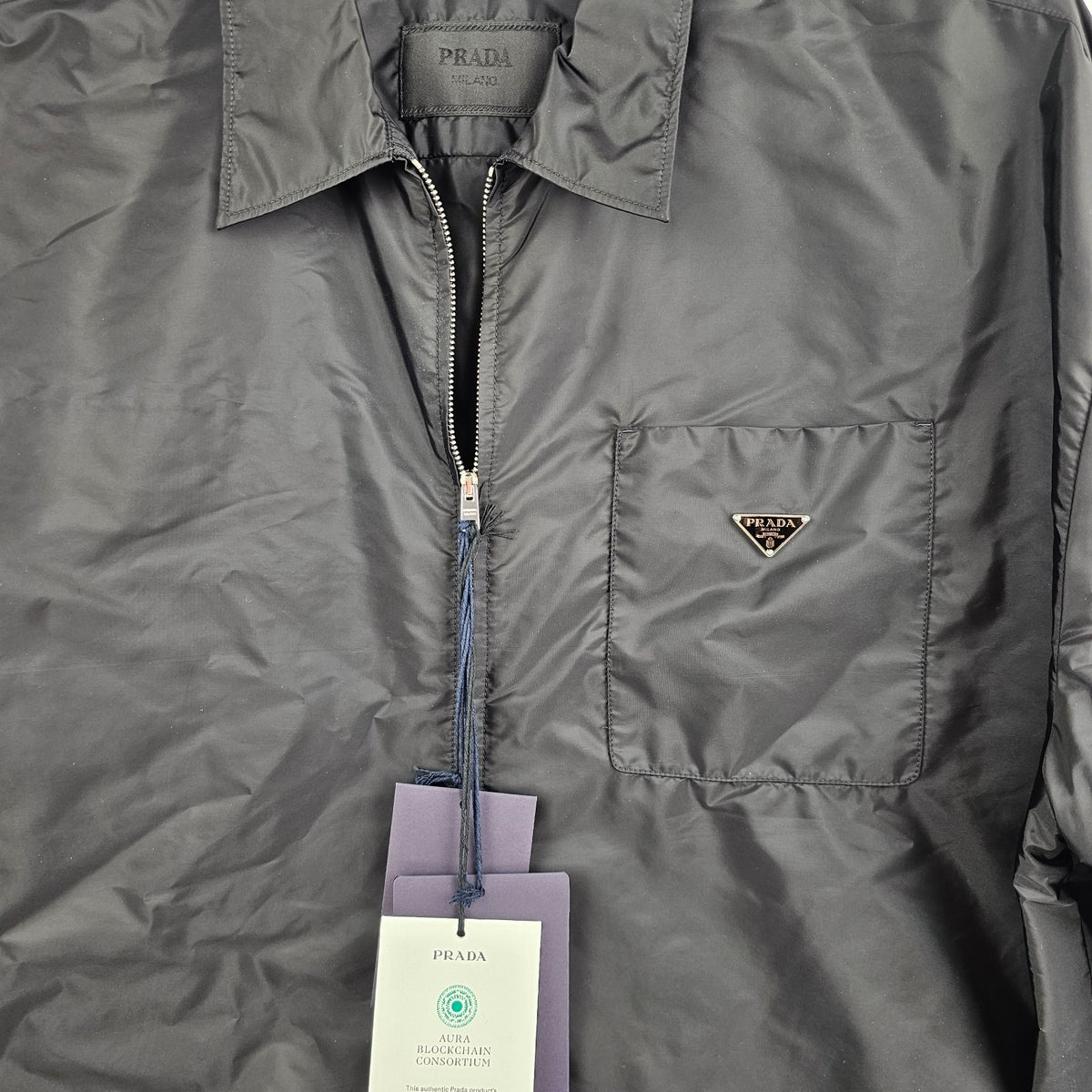 PRADA Black Re-Nylon Shirt New And Authentic