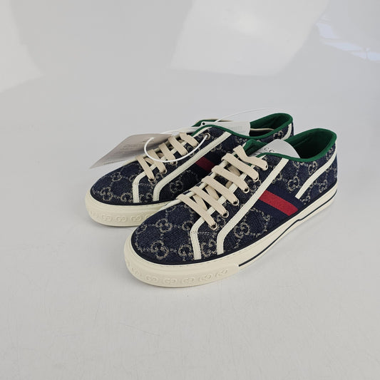 GUCCI Tennis 1977 GG Men's Blue Sneakers New Size UK 7.5 US 8