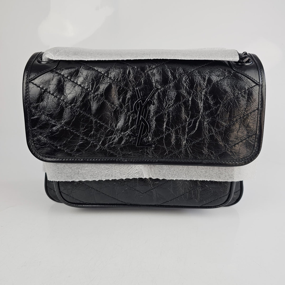 Saint Laurent Medium Niki Black Leather Shoulder Bag New