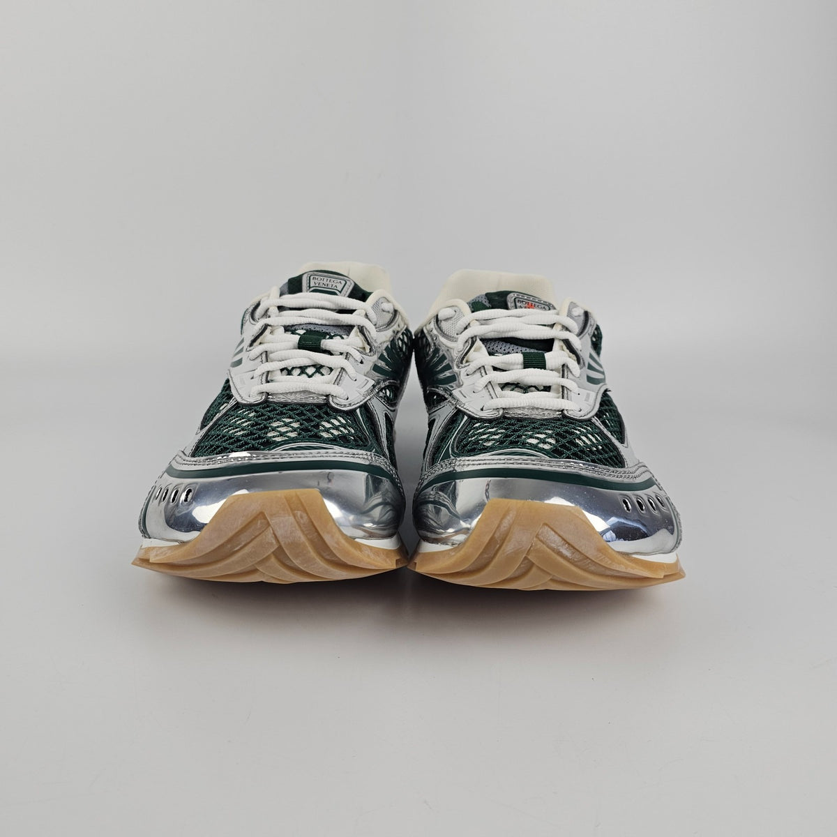 BOTTEGA VENETA Men's Orbit BILIARD/Silver Sneakers New & Authentic
