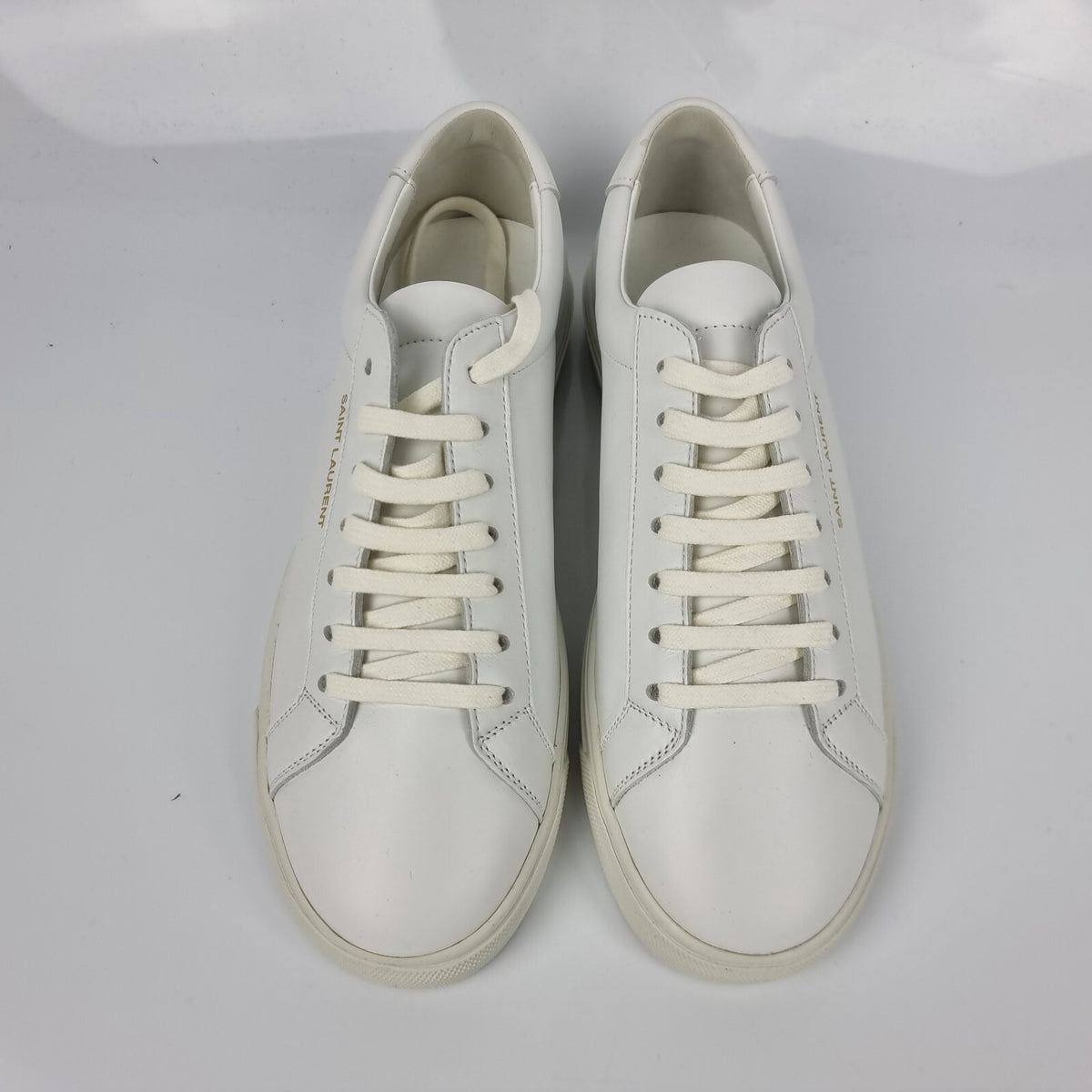 SAINT LAURENT White Andy Low Top Sneakers New