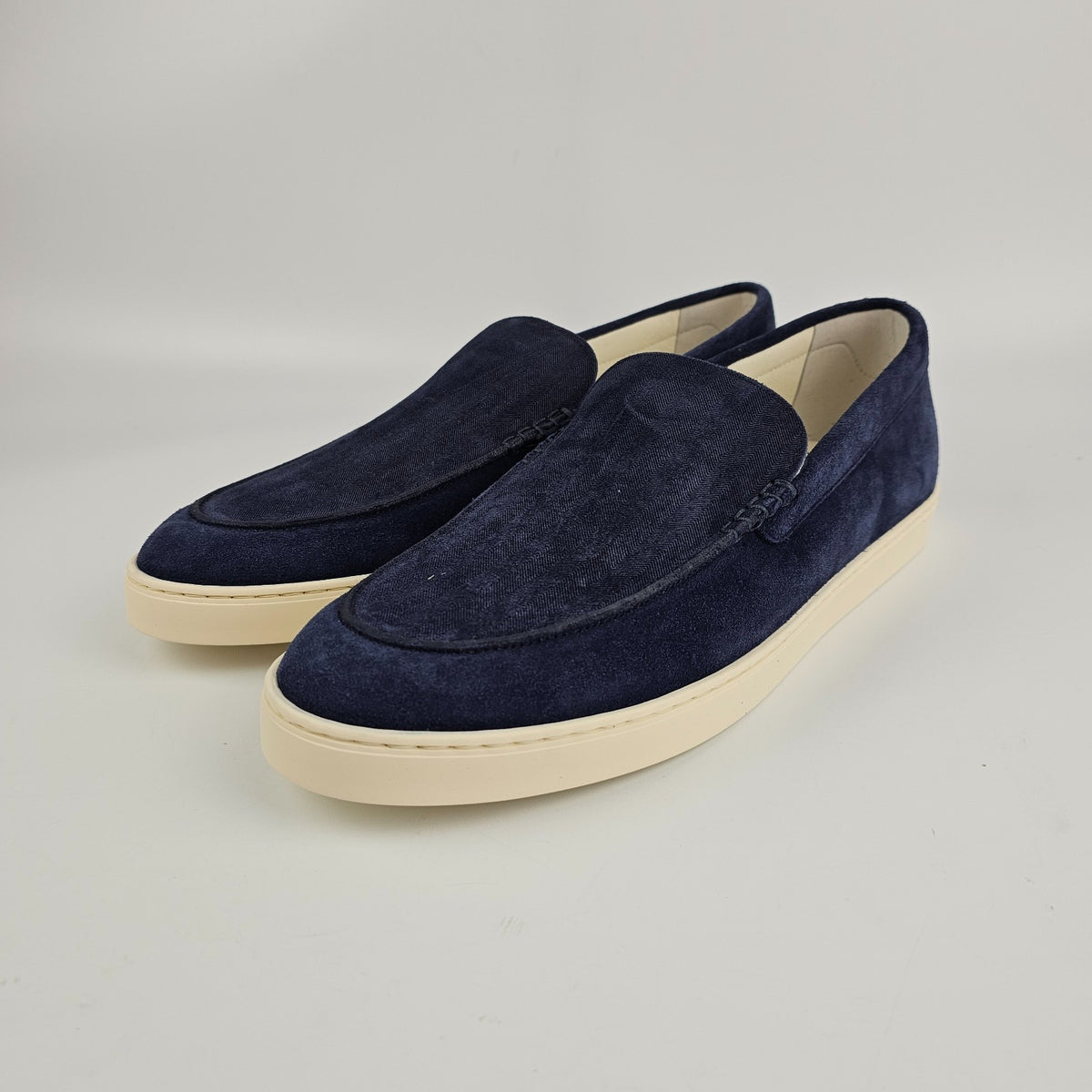 BRUNELLO CUCINELLI $1100 Navy Blue Suede Loafer Sneakers New & Authentic