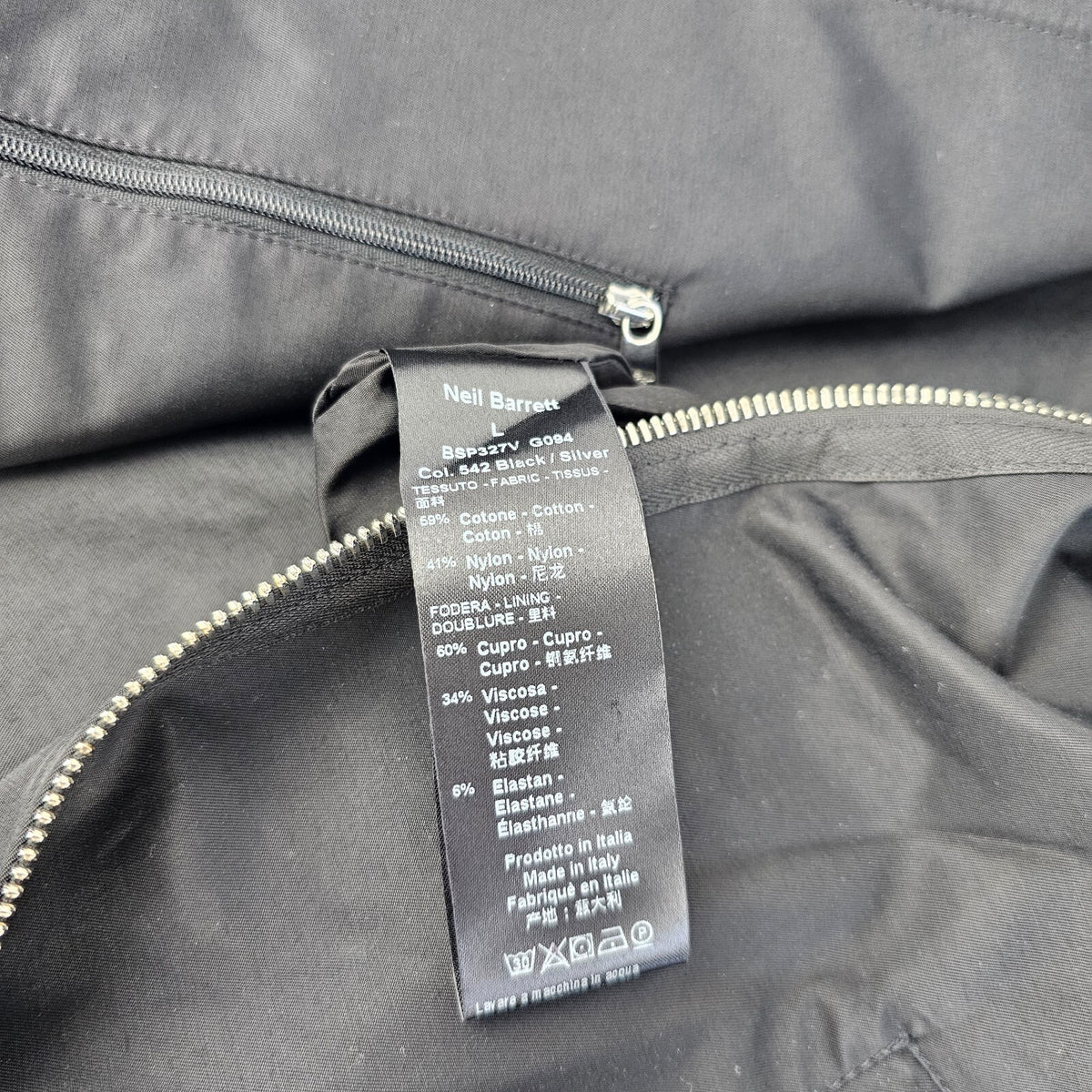 Neil Barrett Black Bomber Jacket Size L New