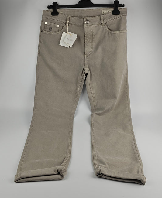BRUNELLO CUCINELLI Traditional Fit Cool Beige Denim Jeans New & Authentic