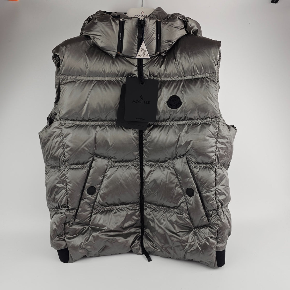 MONCLER $2010 Fluidite Silver Vest New