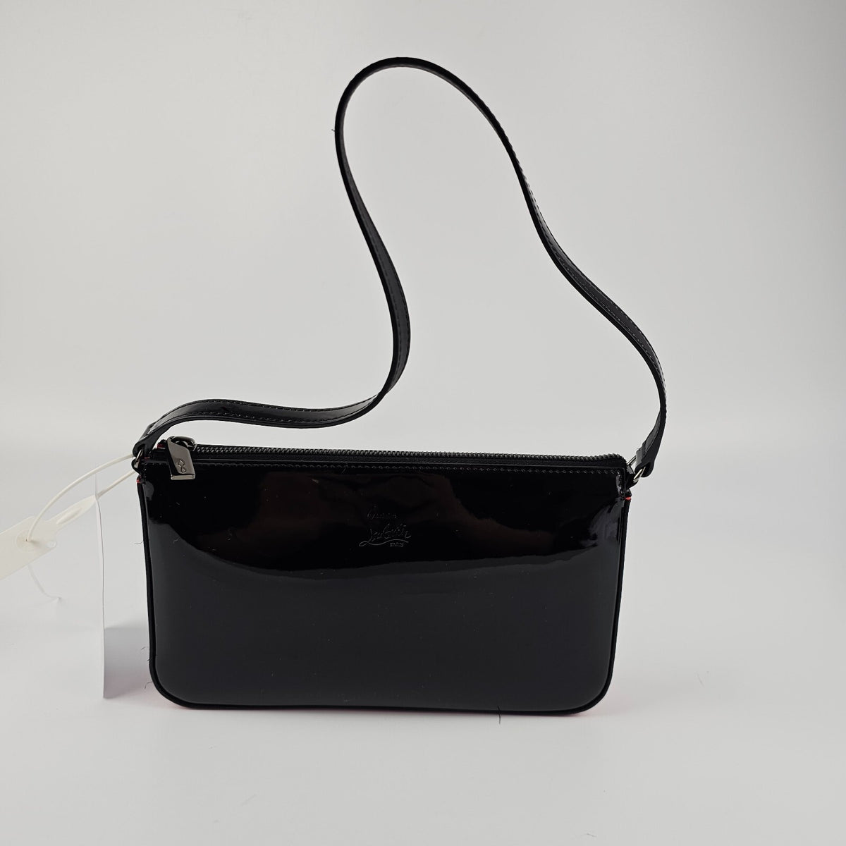 CHRISTIAN LOUBOUTIN Loubila $950 Black Patent Leather Shoulder Bag New&Authentic