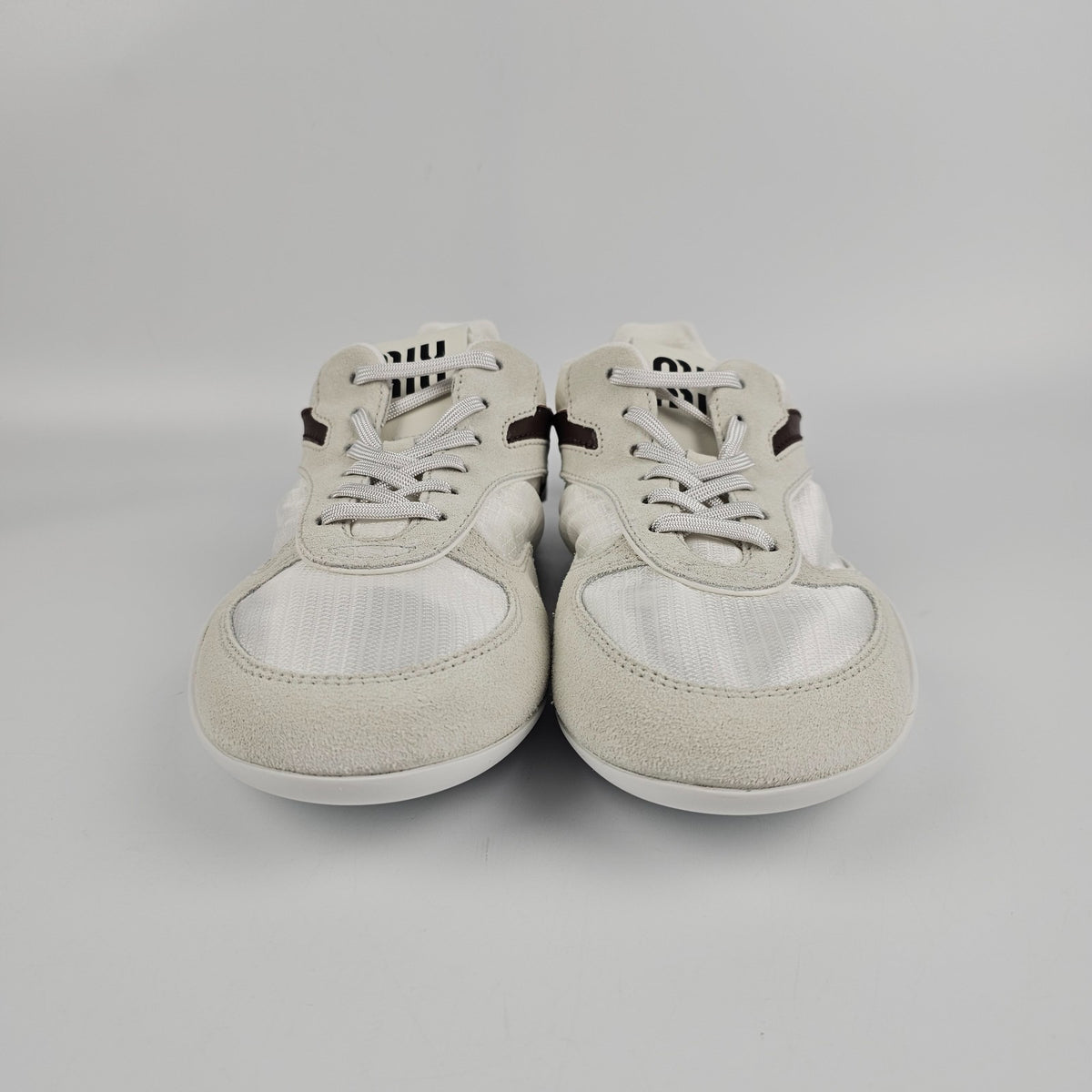 MIU MIU Gymnasium White/Burgundy Sneakers New & Authentic