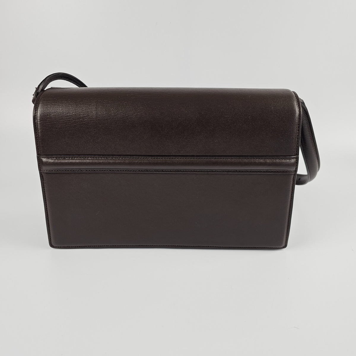 TOTEME T-Flap Coffee Brown Leather Shoulder Bag