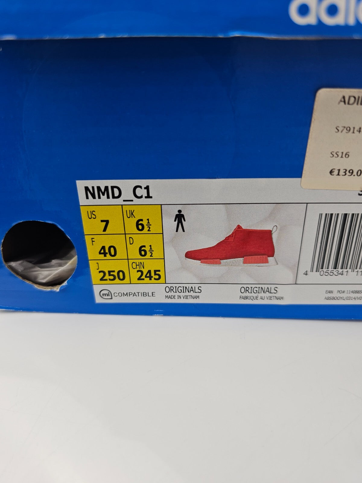Adidas NMD Chukka Red Sneakers Size 40 US 7