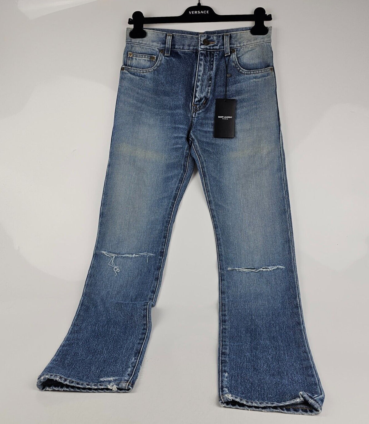 SAINT LAURENT Blue Ripped Jeans Size 27 Brand New