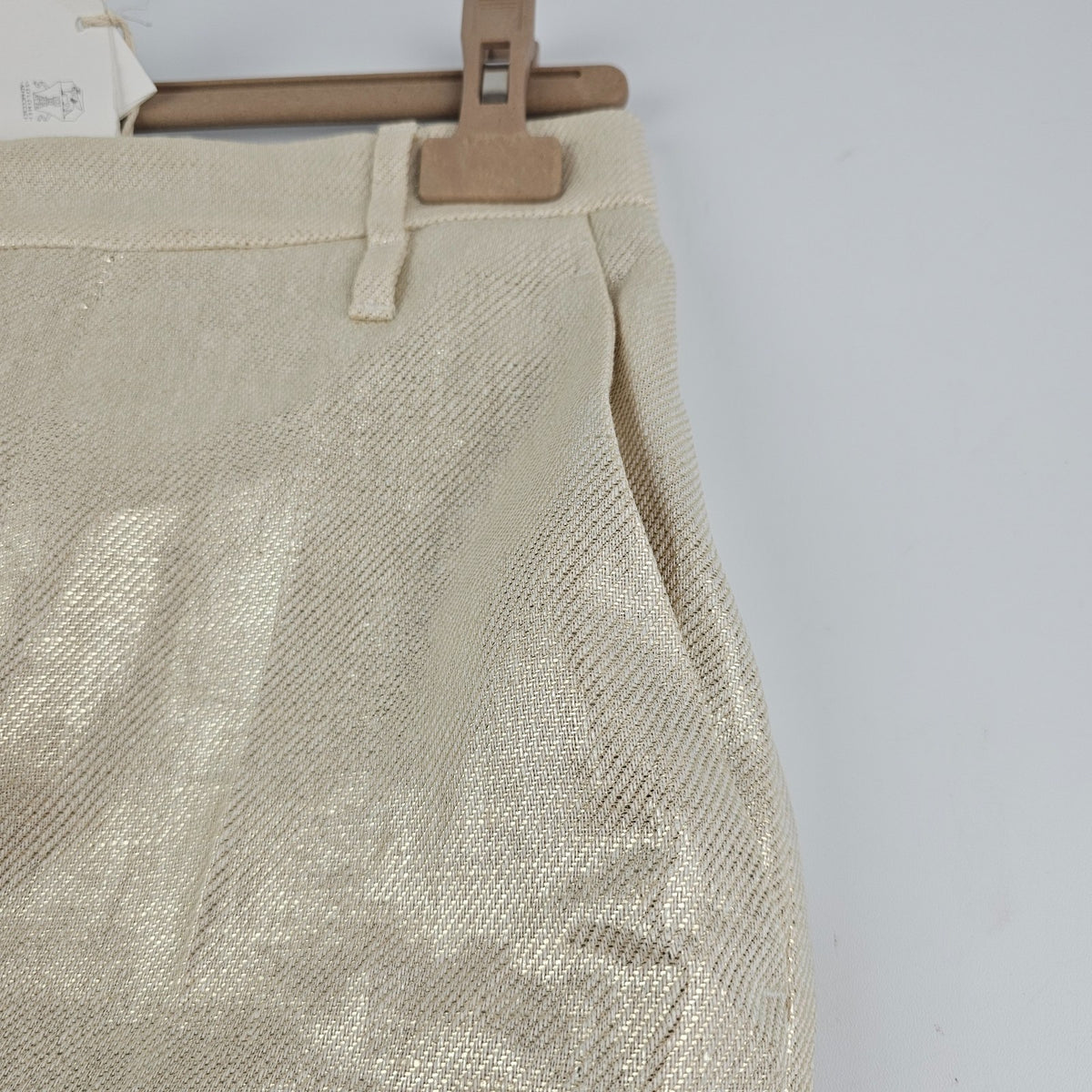 BRUNELLO CUCINELLI Panama/Platinum  Linen Trousers New & Authentic