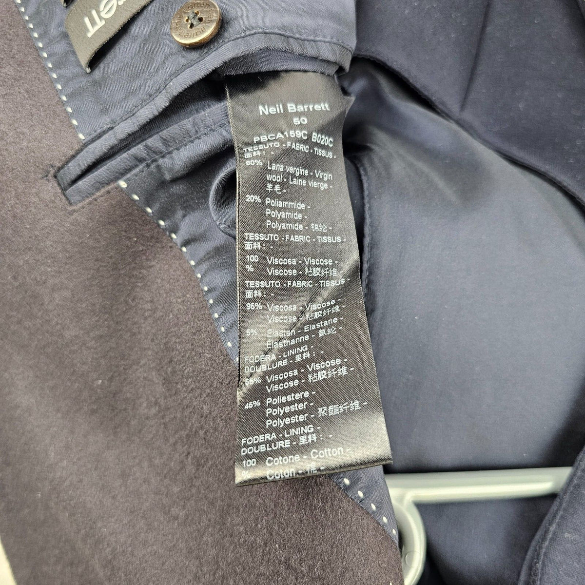 Neil Barrett Dark Woven Coat Size L (50) New