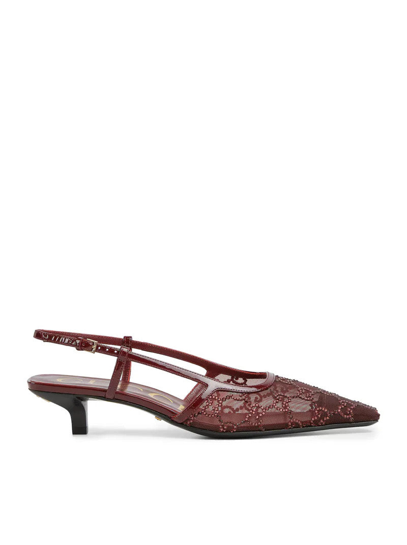 GUCCI $1240 Rosso Ancora Red Slingback Pumps New & Authentic