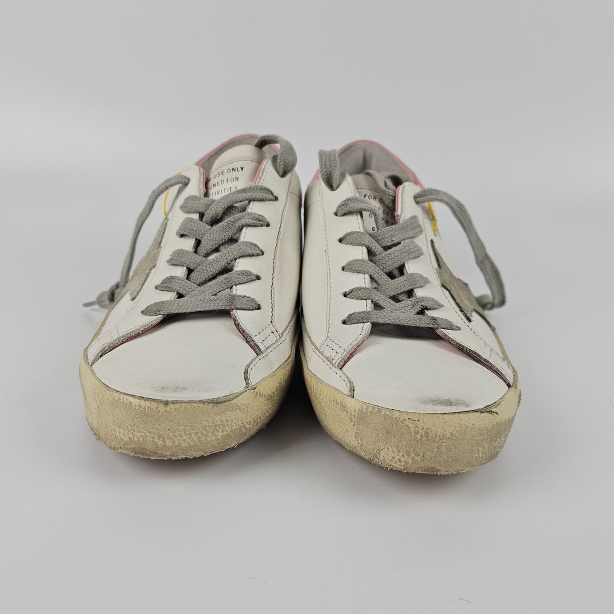 GOLDEN GOOSE Super Star Women's White/Pink Leather Sneakers New