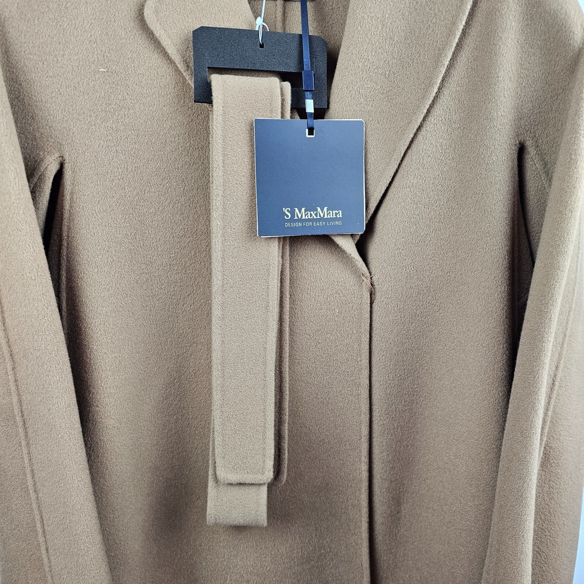 MAX MARA Esturia Belted Brown Wool Long Coat New & Authentic