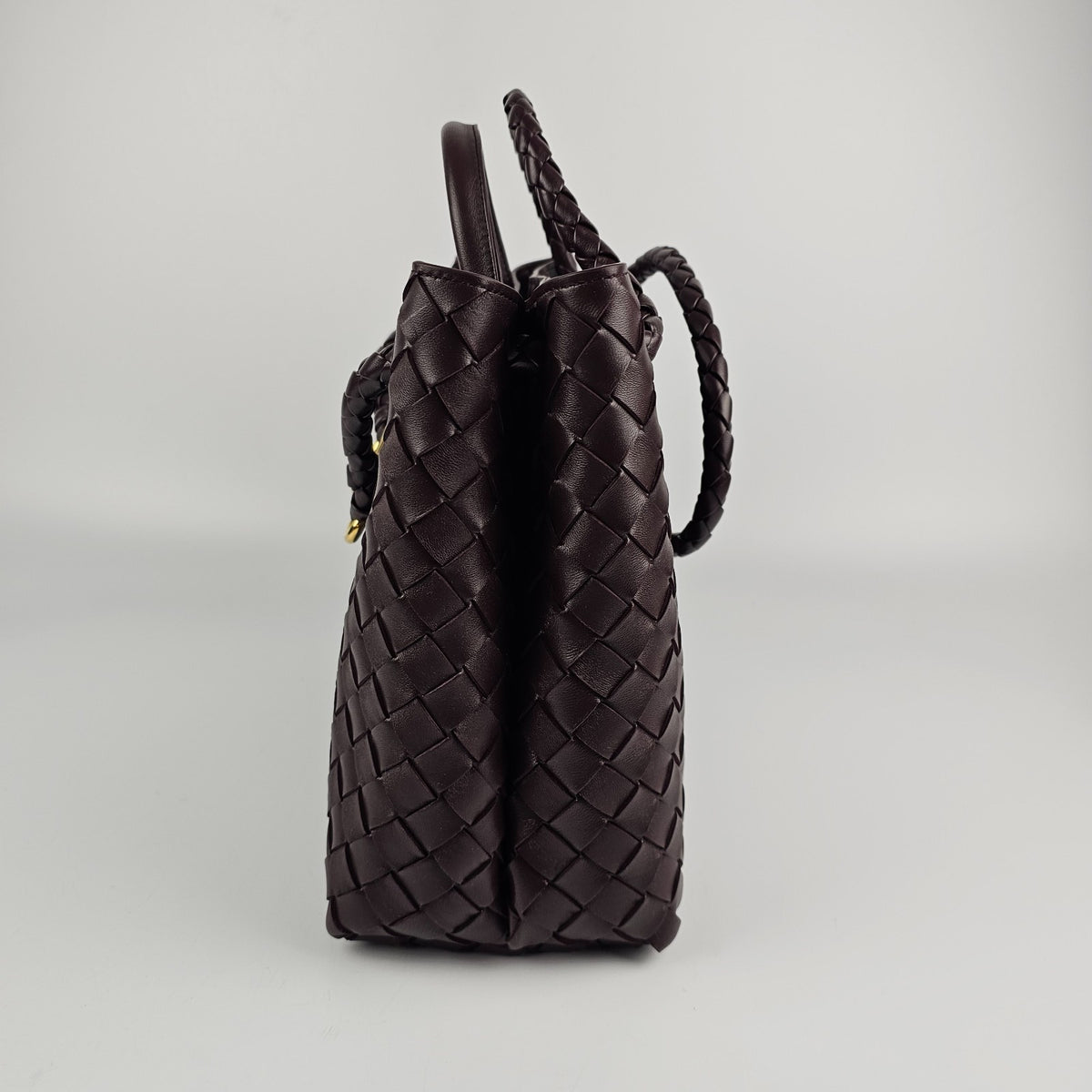BOTTEGA VENETA Andiamo Medium $5700 Dark Barolo Leather Top Handle Bag New