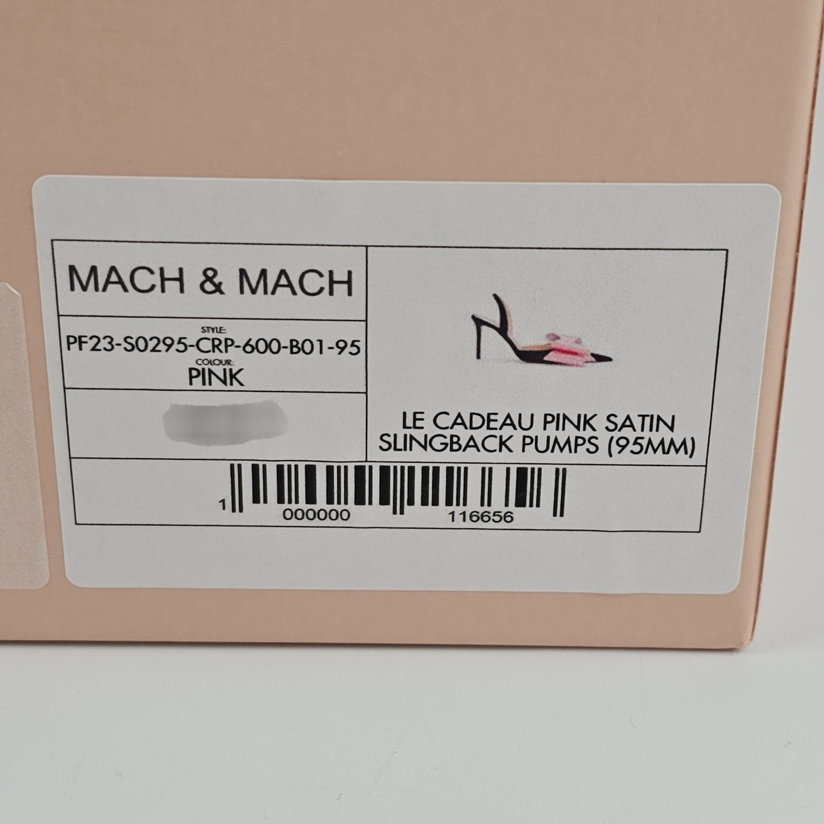 MACH & MACH Le Cadeau Black/Pink 95mm Slingback Pumps New & Authentic