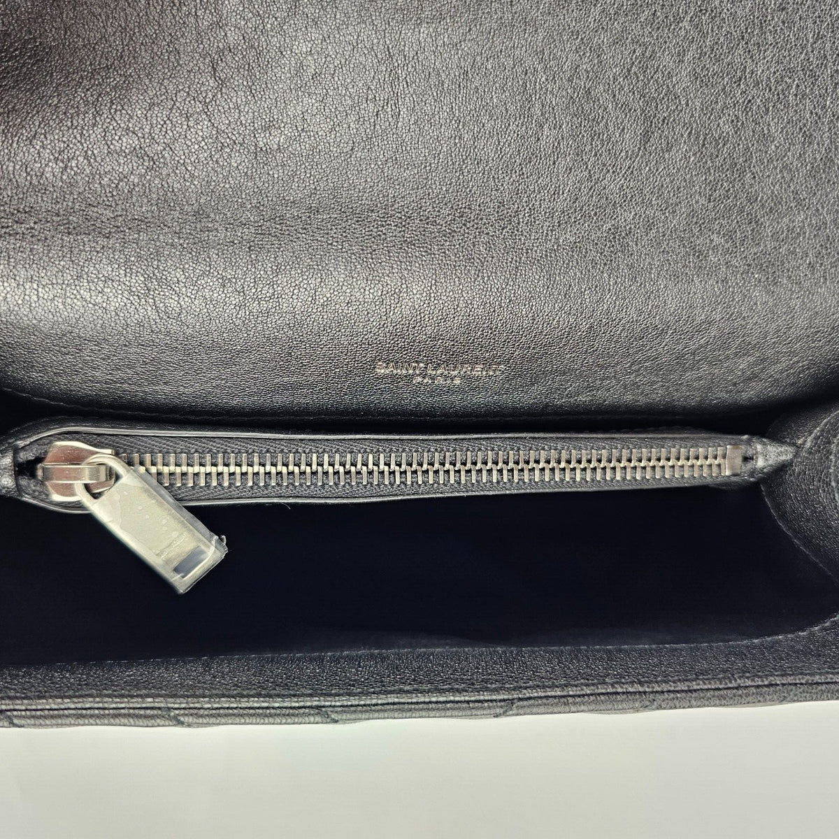 SAINT LAURENT College Medium Black Quilted Leather Shoulder Bag New