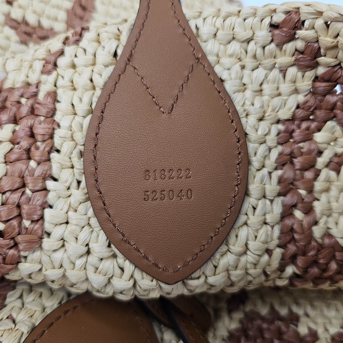 GUCCI $3650 Natural/Brown GG Raffia Medium Tote Bag New & Authentic