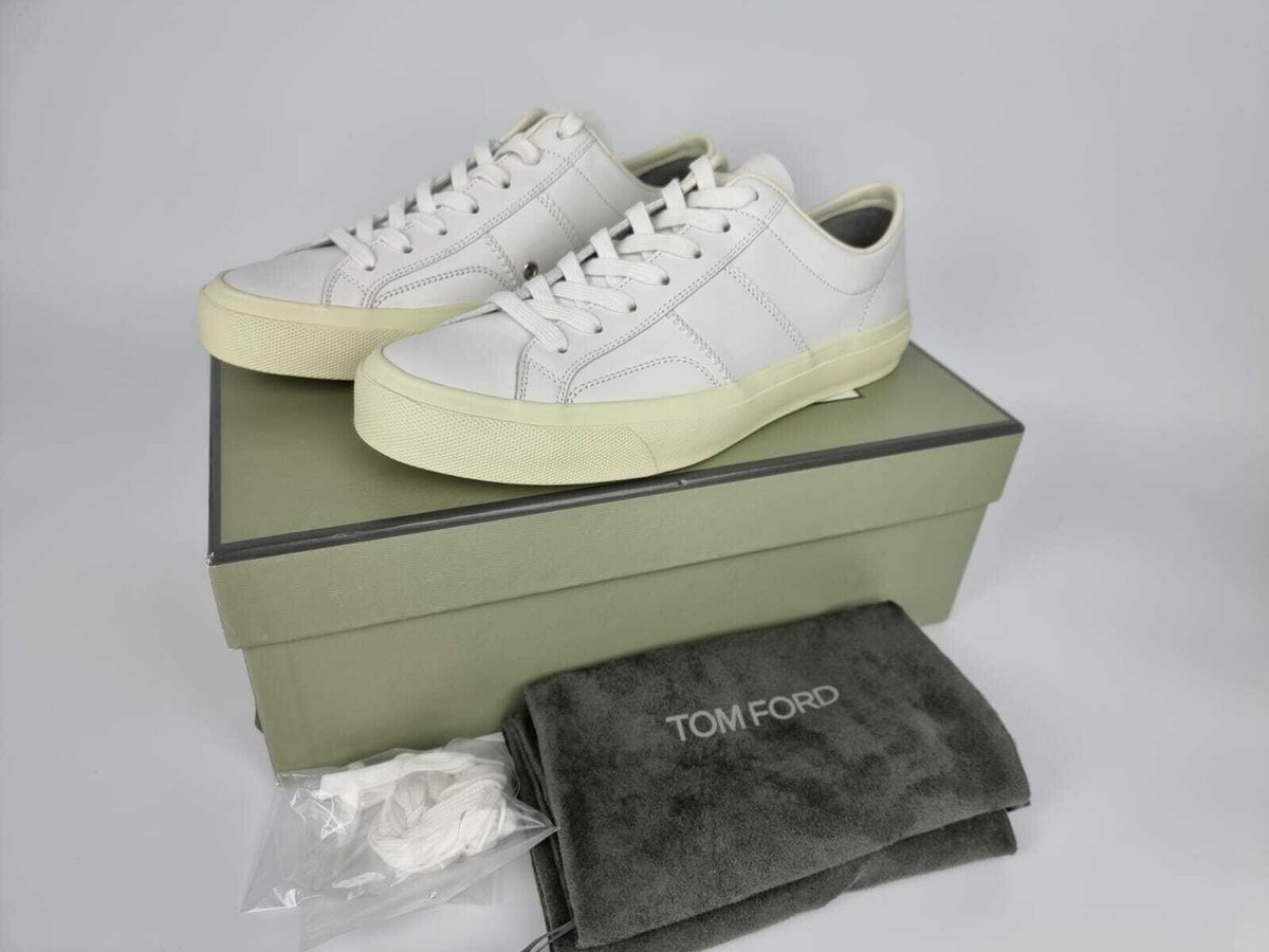 TOM FORD Cambridge White Leather Low Top Sneakers New Size US 9 EU 42