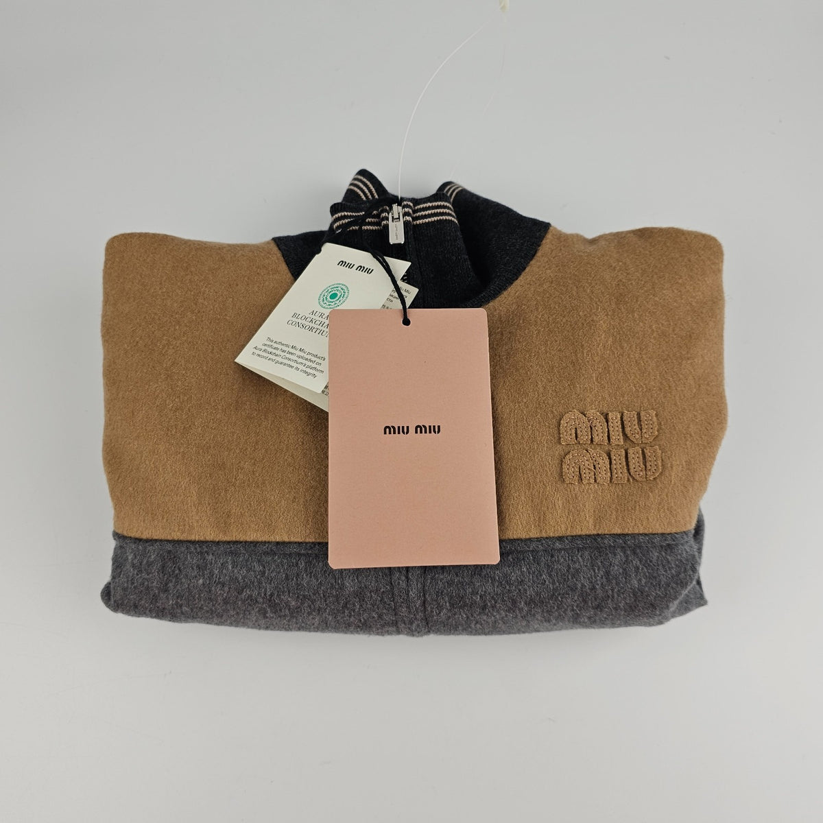 MIU MIU Gray Wool Bomber Jacket New & Authentic