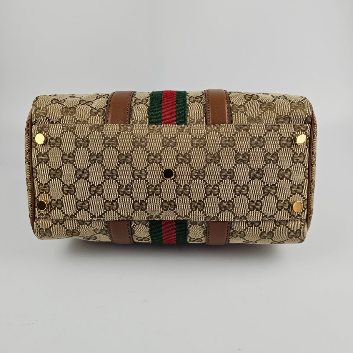 GUCCI Ophidia Medium Boston $2600 Beige/Brown Top Handle Bag New & Authentic