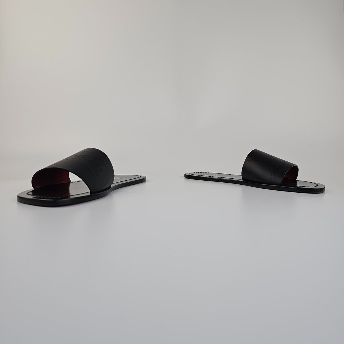 CHRISTIAN LOUBOUTIN Coolraoul Men's Black Slide Sandals New Size EU 40.5 US 7.5