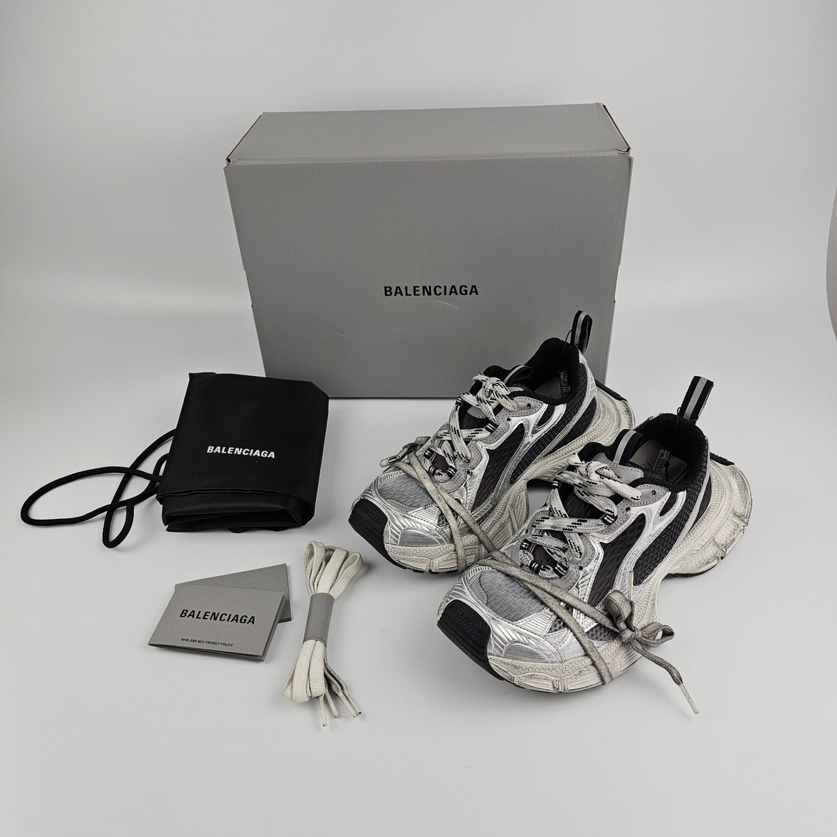 BALENCIAGA 3XL Gradient $1250 Men's Black/Gray/White Sneakers New And Authentic