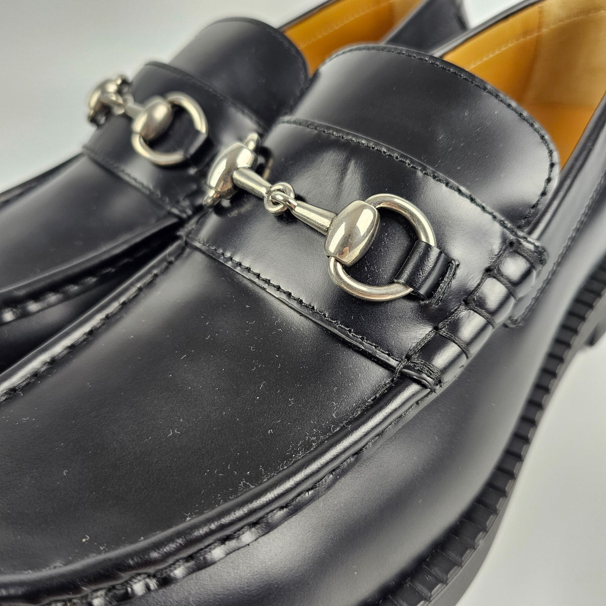 GUCCI $1250 Men's Black Leather With Horsebit Loafers New & Authentic