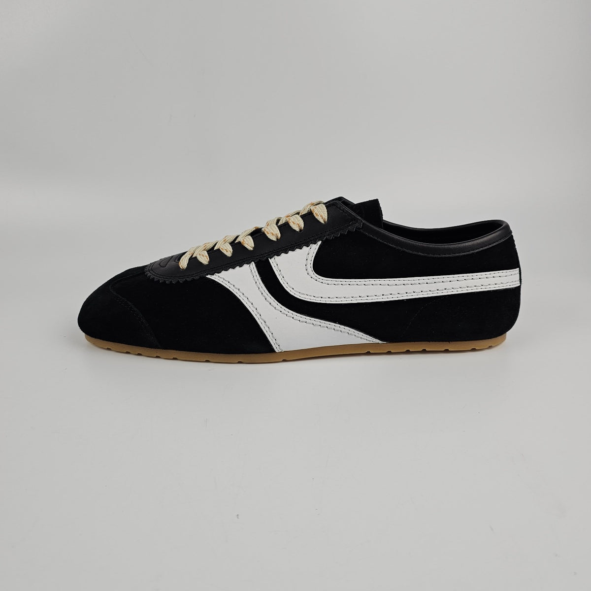 DRIES VAN NOTEN Men's Black/White Suede Sneakers New & Authentic