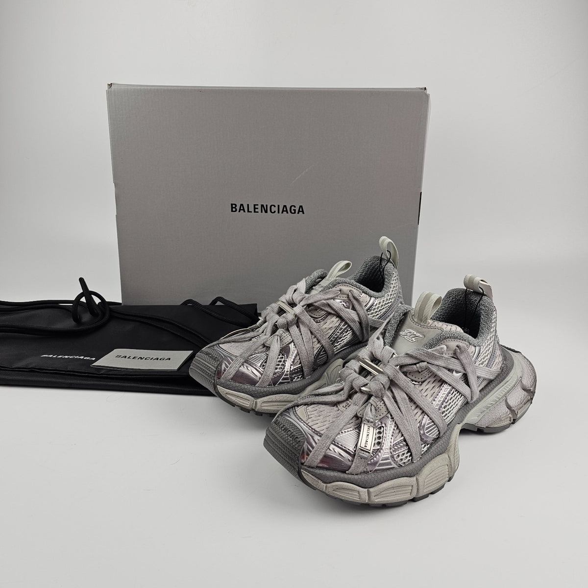 BALENCIAGA 3XL Extreme Laces $1400 Women's Gray Sneakers New