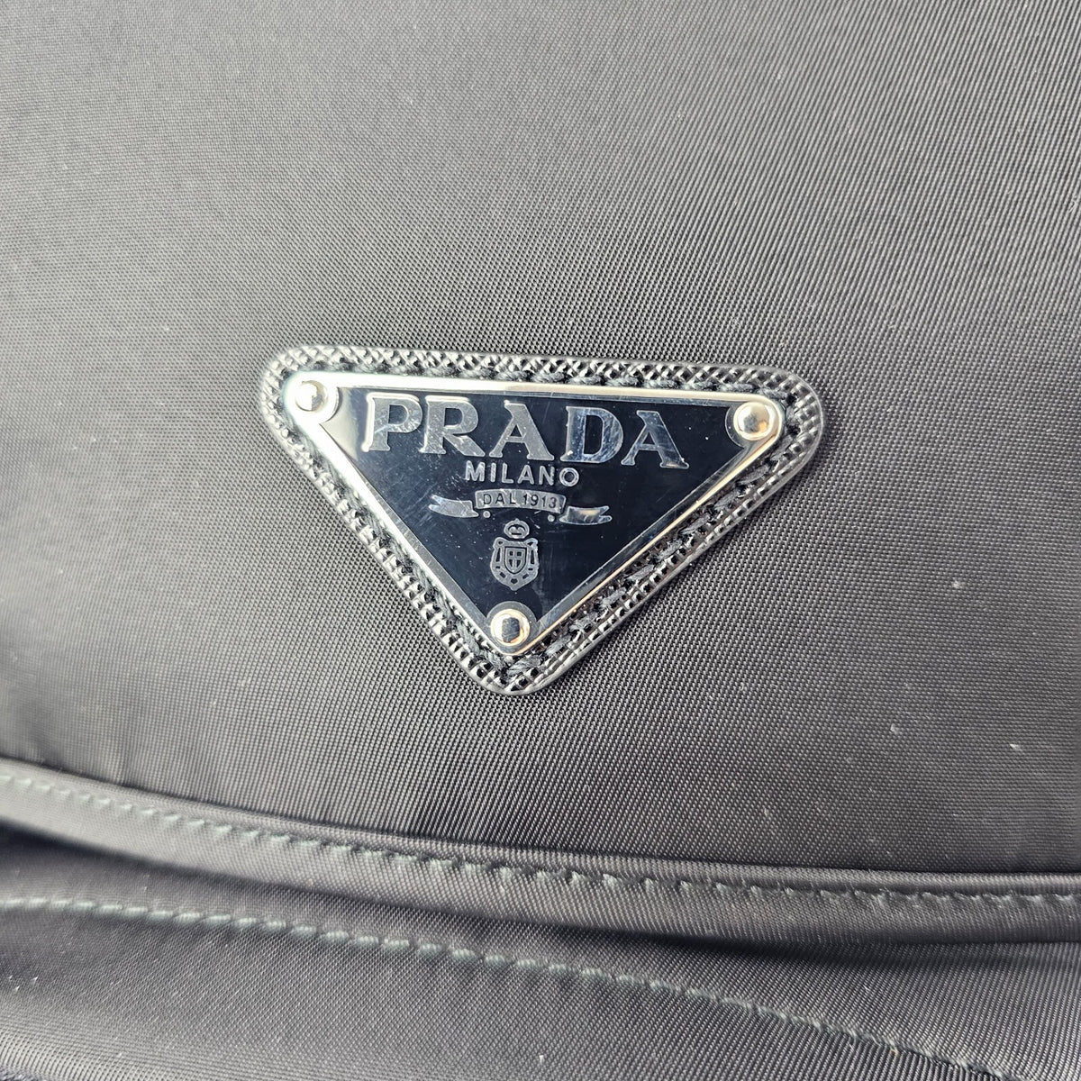 PRADA $2550 Black Re-Nylon And Saffiano Leather Backpack New And Authentic