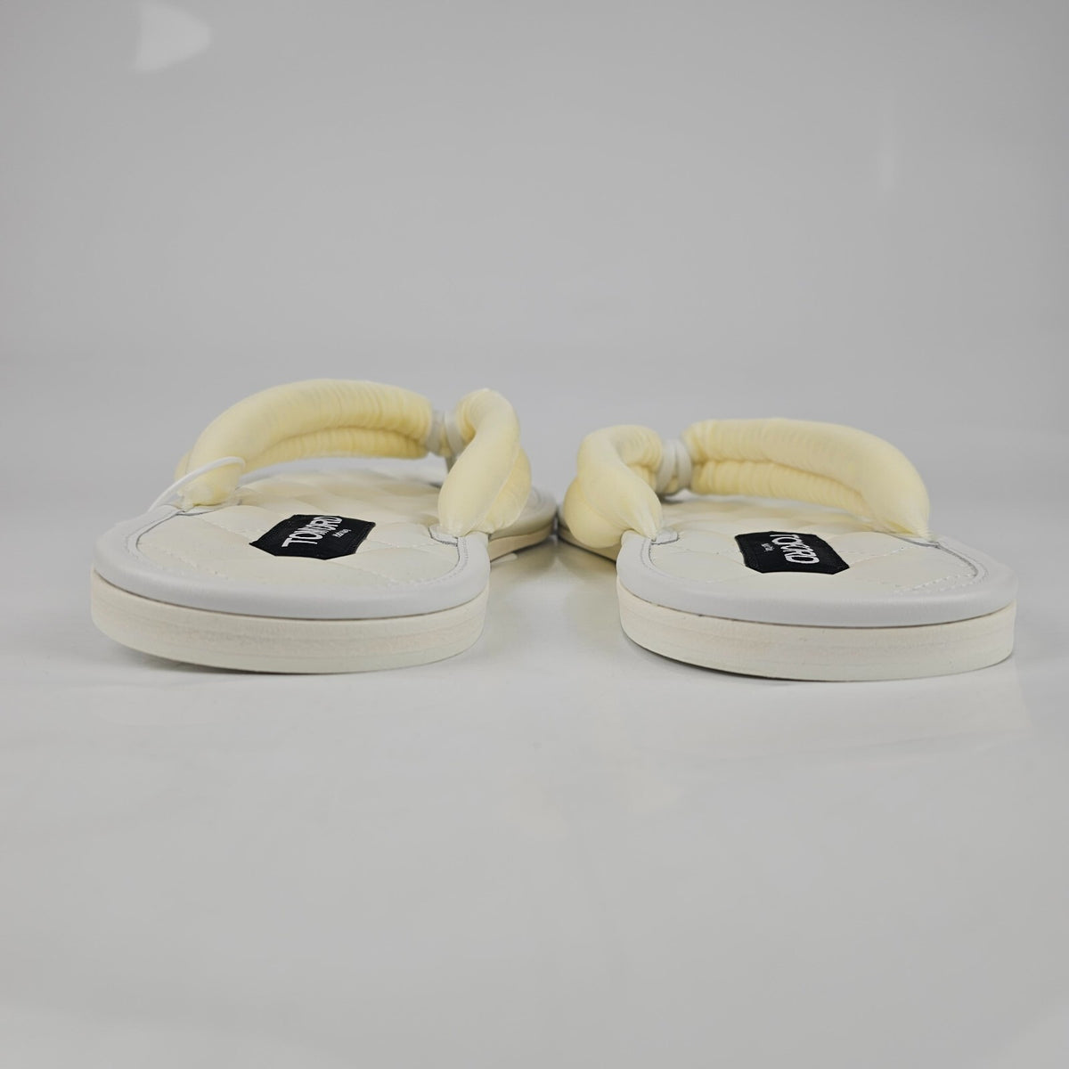 TOM FORD Brighton White Velvet Flip Flops New Size 39 US 9