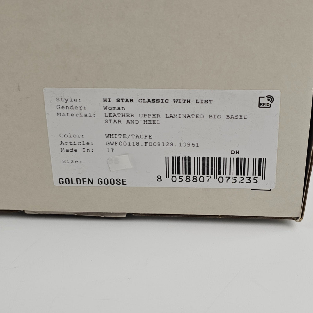 GOLDEN GOOSE Hi Star Women's White/Rose Gold Sneakers New