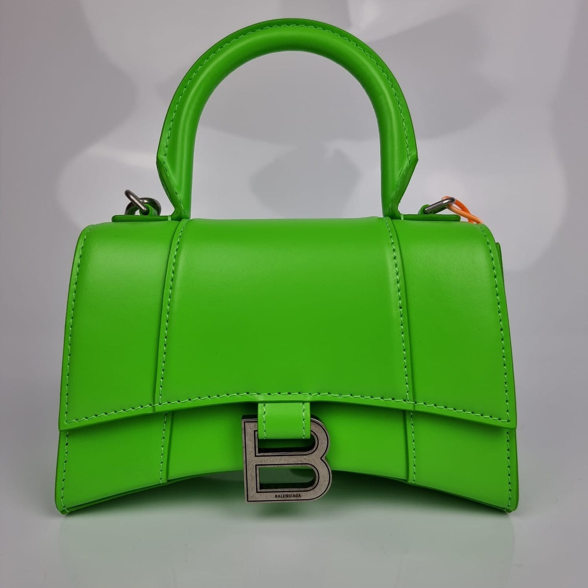 BALENCIAGA XS Hourglass Green Leather Bag New